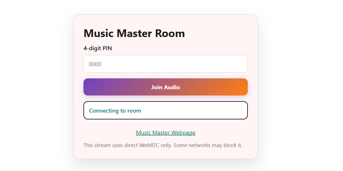 Broadcast room webpage.