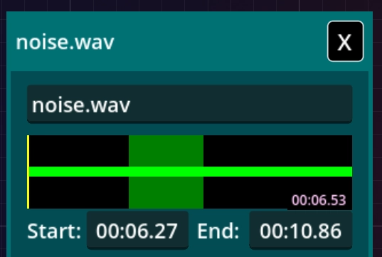Rys. 2 - Przycięty utwór.