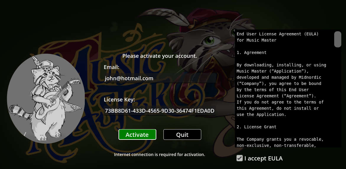 Fig. 3 - Application activation