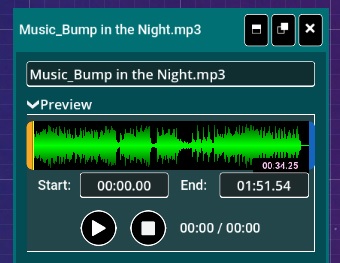 Fig. 4 - Play button on a track node in the editor.