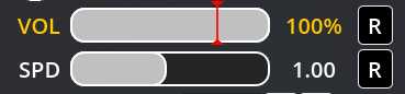 Fig. 4 - Track volume and speed controls.