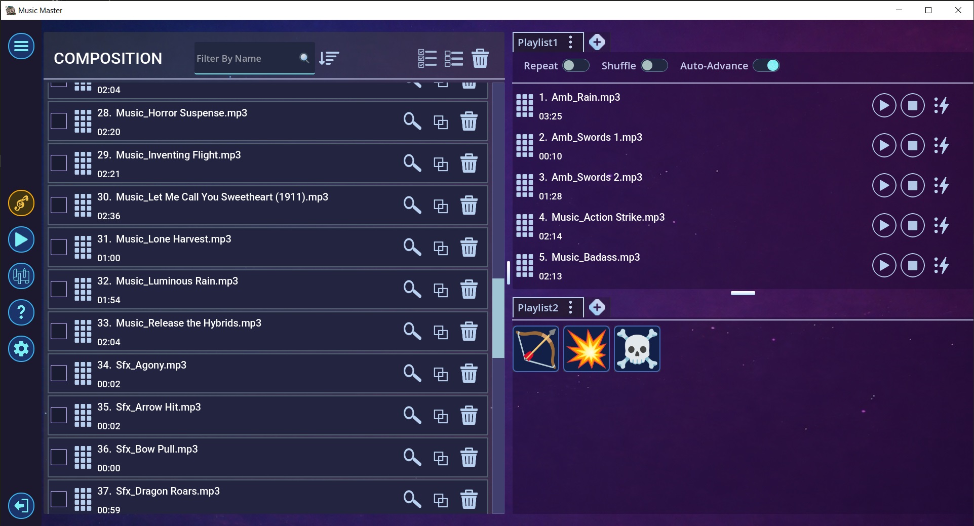 Fig. 1 - Two types of playlists.