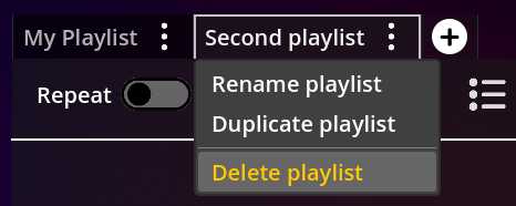Fig. 3 - Deleting a playlist.