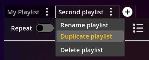 Fig. 4 - Duplicating a playlist.