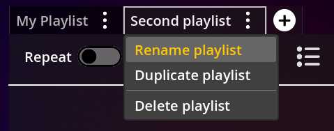 Fig. 2 - Renaming a playlist.