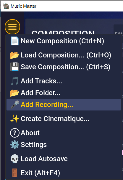 Fig. 1 - Main menu option.