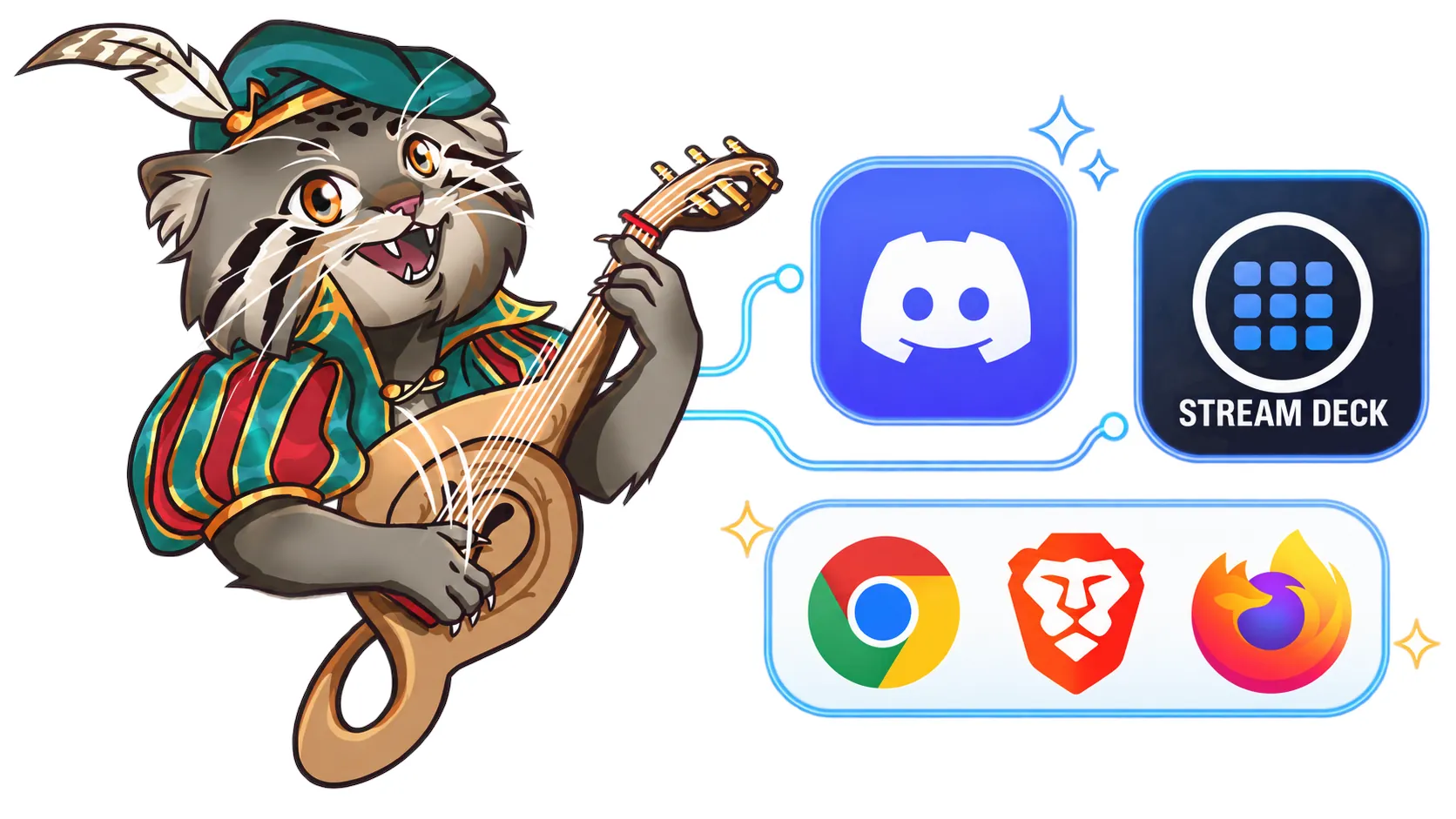 Music Master integrations for Discord, browser play and Stream Deck